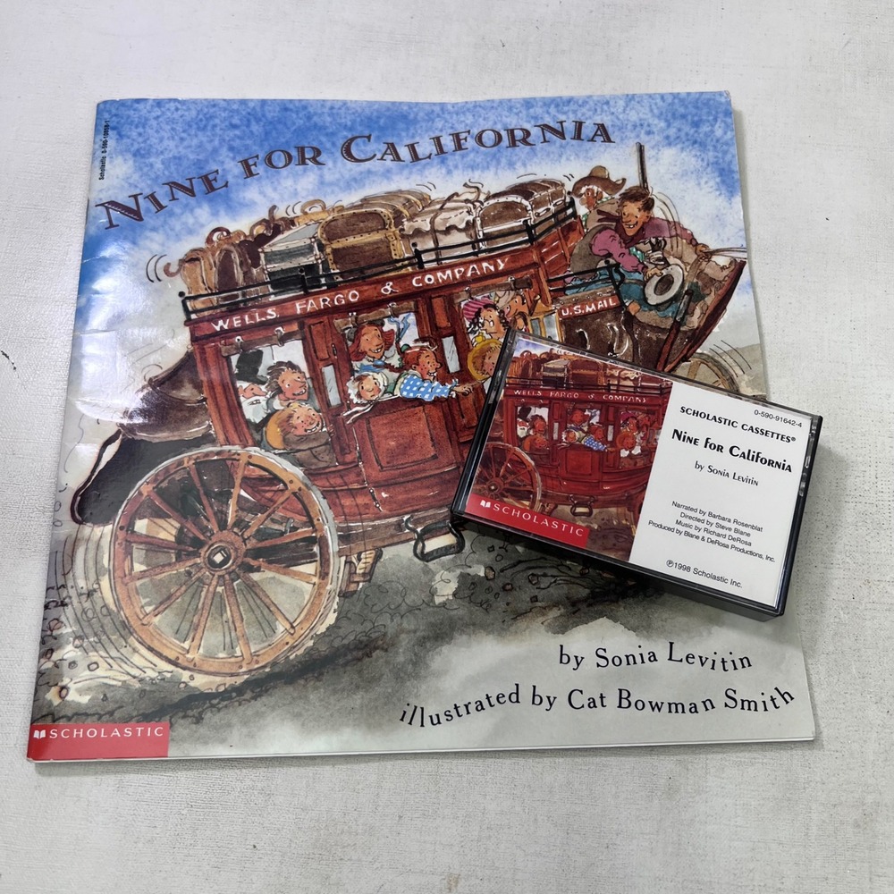 Nine for California Sonia Levitin Scholastic Book and Cassette Tape Set 1998